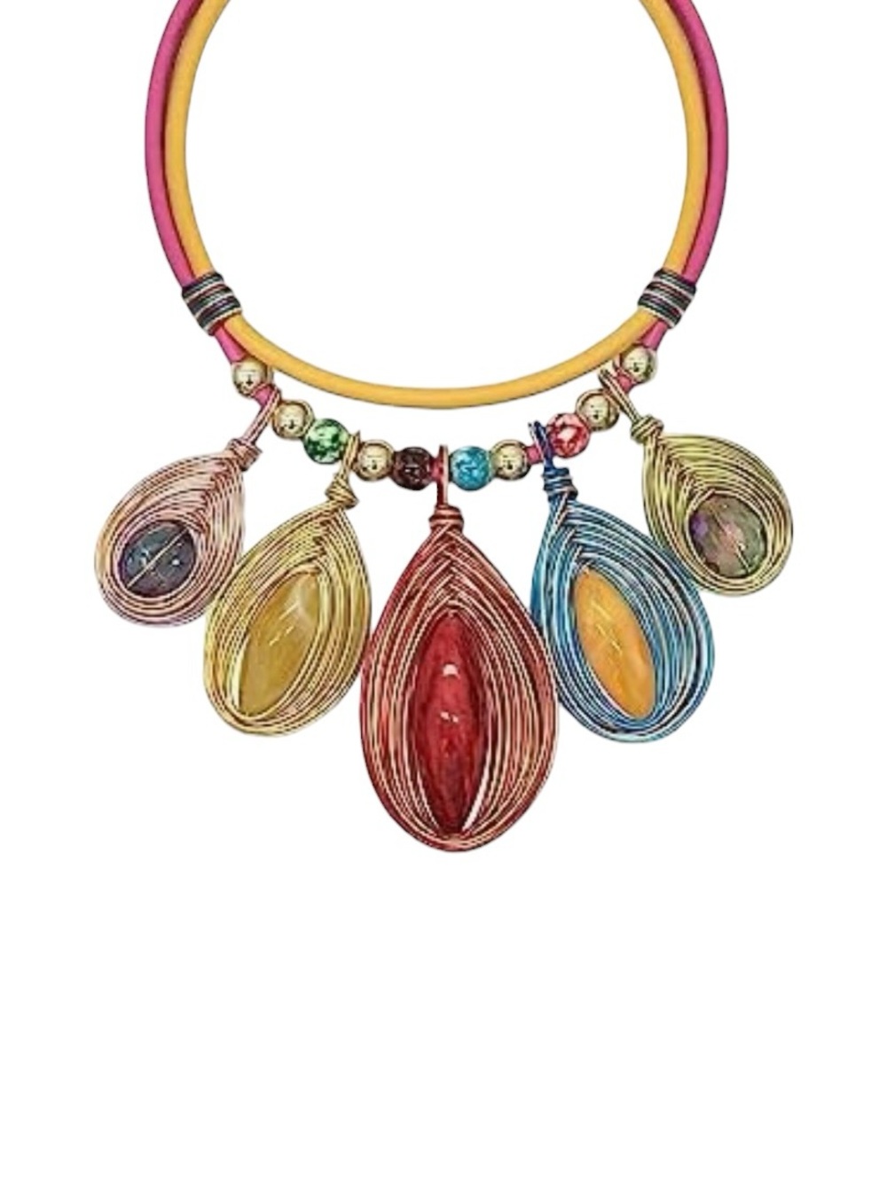 Bold colorful Statement Necklace Dopamine Dressing Whimsical Art Teacher Fairy
